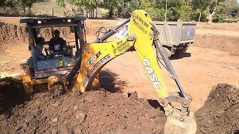 Kirlosker jcb backhoe Loading Mud in Dump Truck JCB CASE 770EX JCB KHUDAI