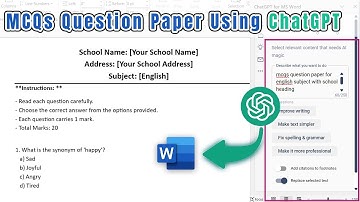 How to Create MCQs Question paper in Microsoft word Using ChatGPT || Create Question Paper with AI
