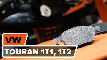 Hoe een voor remschijven van voor remblokken op een VW TOURAN 1T1, 1T2 vervangen [HANDLEIDING]