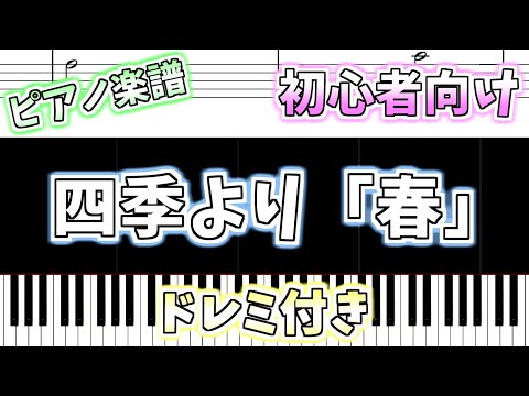 【初心者向け簡単ピアノ（ドレミ付き）】四季より "春"「La Primavera」Easy Piano Tutorial