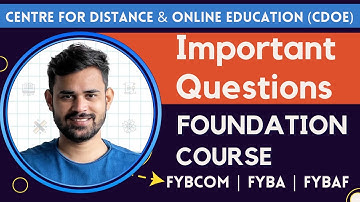 Foundation Course Important Questions | FYBCOM | FYBA | FYBA | Academic year 2024-25