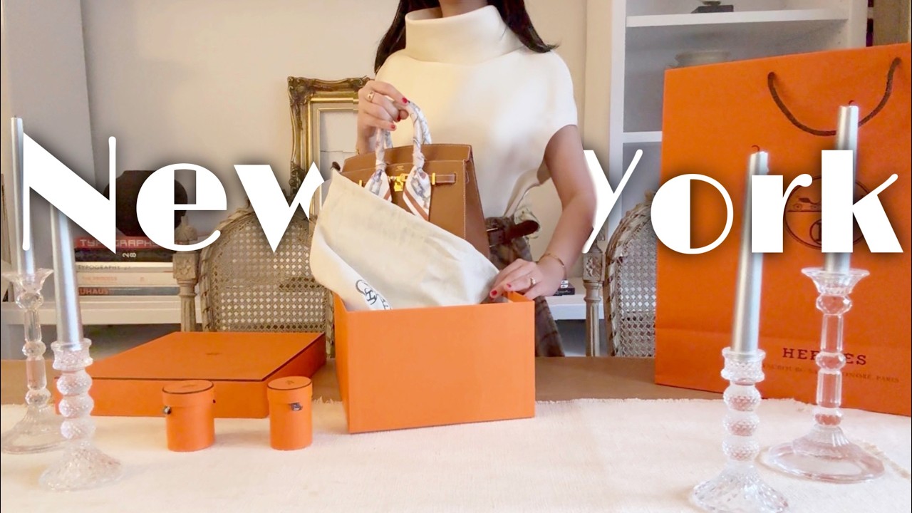 Распаковка сумки Hermès Birkin Sellier, образы, приготовление DuJJonKu, видеоблог из Нью-Йорка.