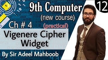 Vigenere Cipher Widget in hindi/urdu | 9th computer new book chapter 4