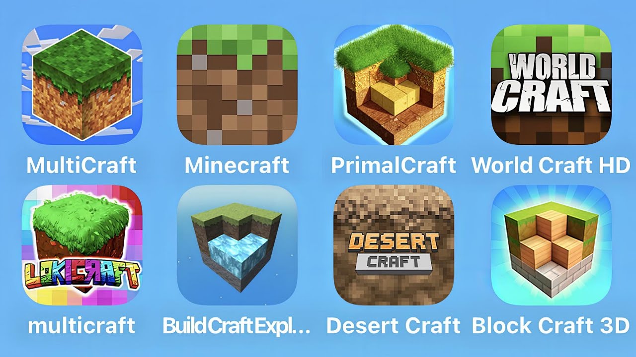 MultiCraft, Minecraft, PrimalCraft, WorldCraft, Lokicraft, Build Craft ...