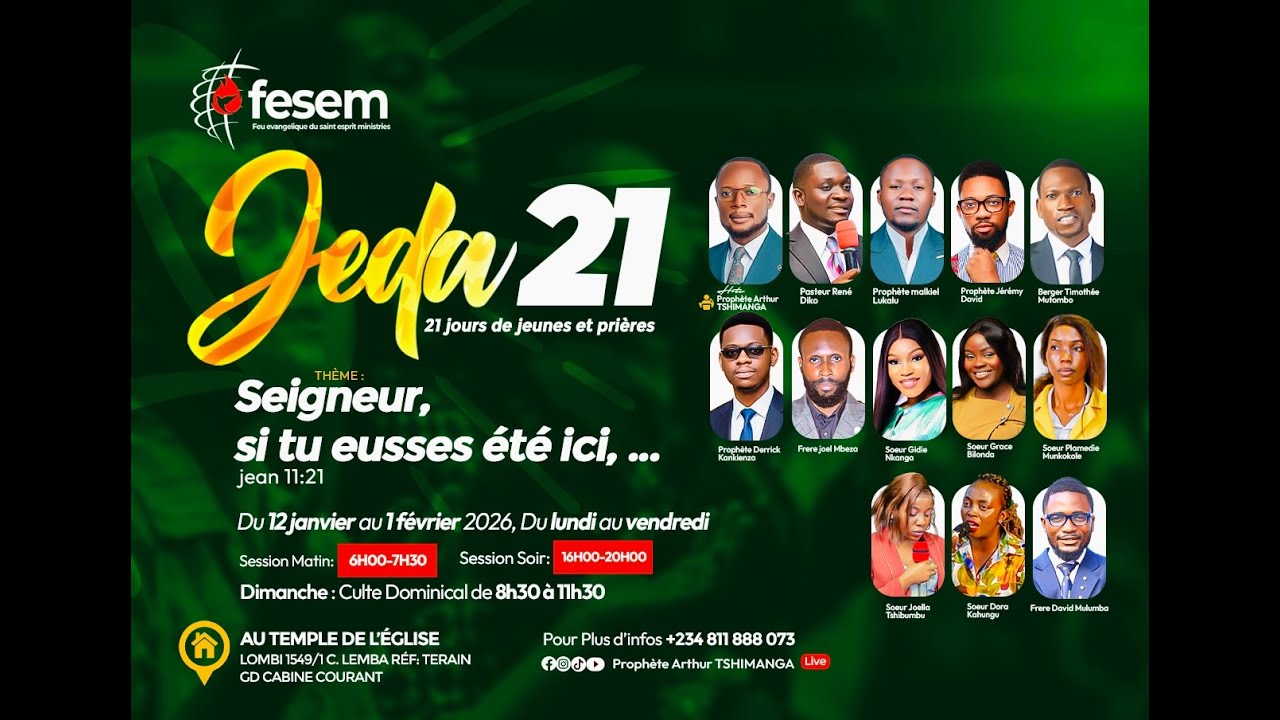 Shalom peuple de Dieu !Suivez en direct notre séminaire de JEDA 21 Samedi lisakoli