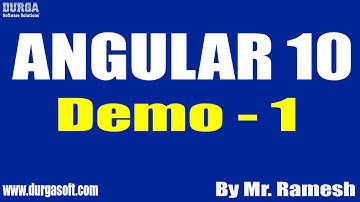ANGULAR 10 tutorials || Demo - 1 || by Mr. Ramesh On 16-12-2021 @7AM IST