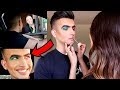 DOING MY BOYFRIENDS MAKEUP HORRIBLY TO SEE HOW PEOPLE REACT!!