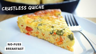 This CRUSTLESS QUICHE is my favorite makeahead breakfast