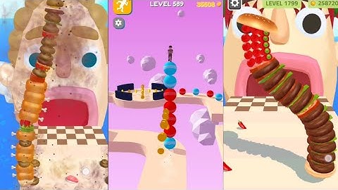 Sandwich Runner Walkthrough vs Stack Rider All Gameplay Android and IOS level Max 1800 #gaming