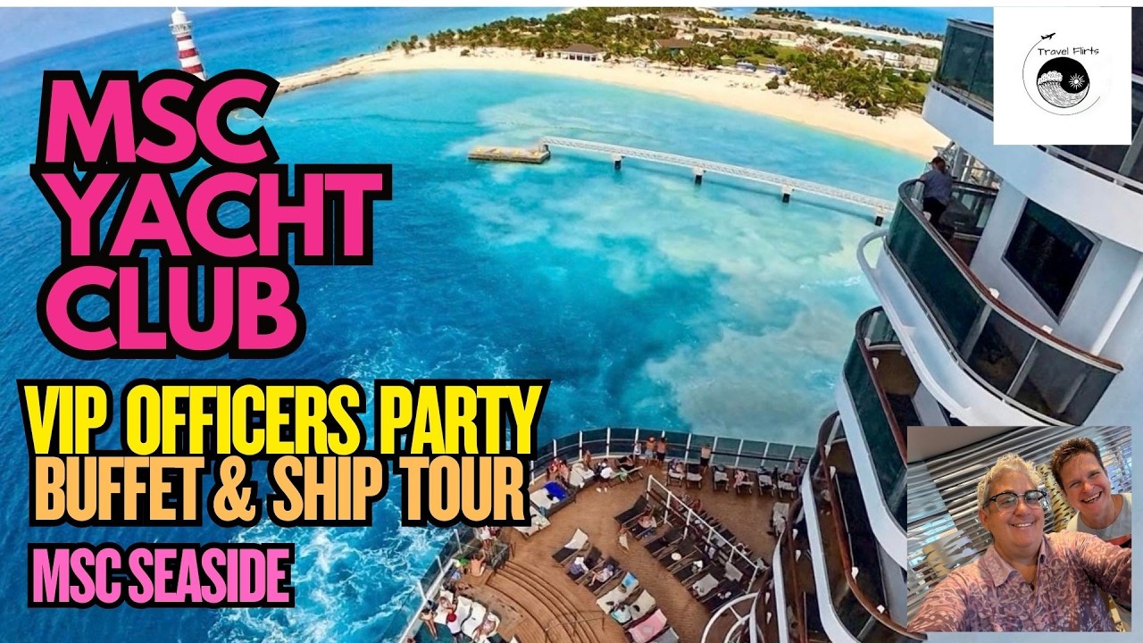 MSC Yacht Club Episode 2 | We Almost Hit a Sailboat! | Ship Tour | Main Ship Buffet | Officers Party