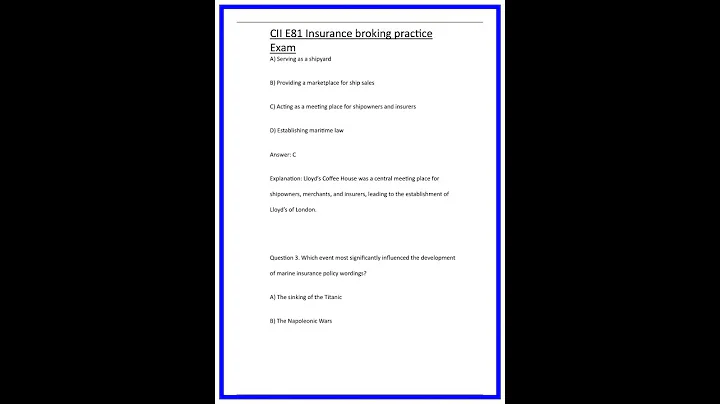 CII E81 Insurance broking practice Exam 636x882