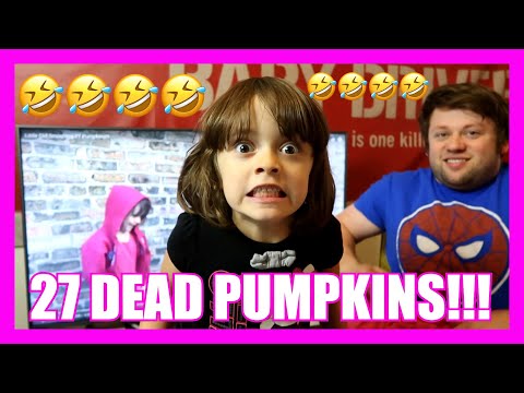 Little Girl Smashing 27 Pumpkins REACTION!!!