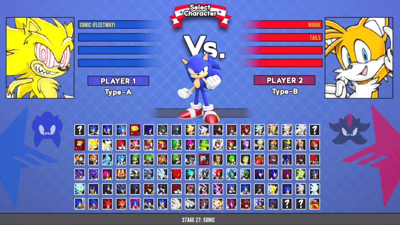 Fleetway Sonic VS Rouge & Tails I Sonic Mugen Battle HD - YouTube