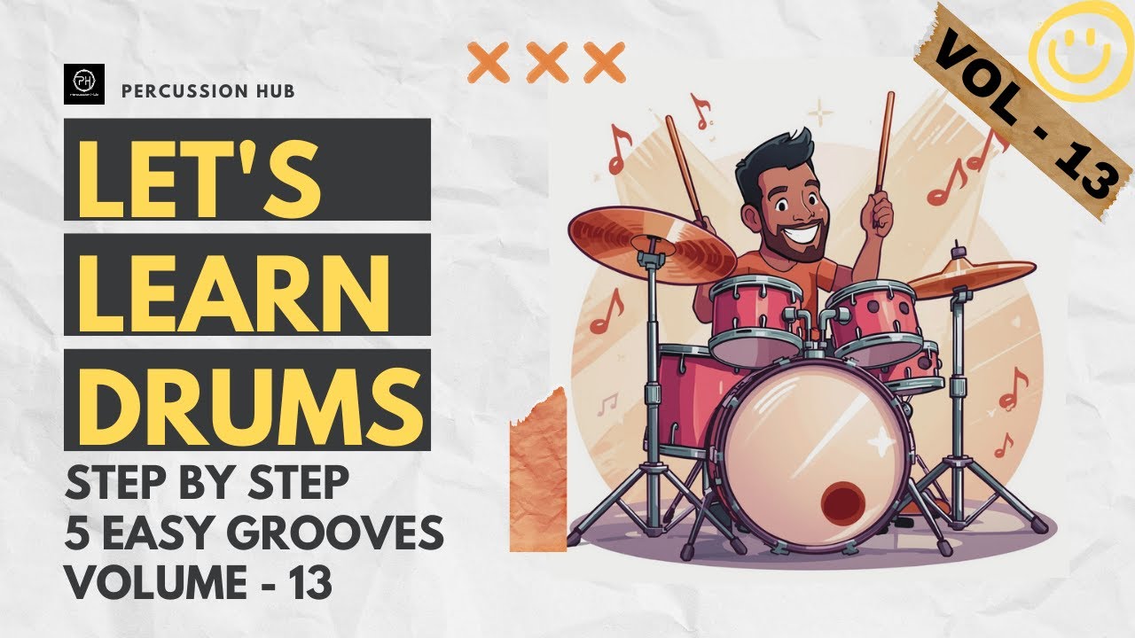 5 Easy Drum Beats for Beginners | Learn with Notation | Vol. 13 – 90 BPM Grooves