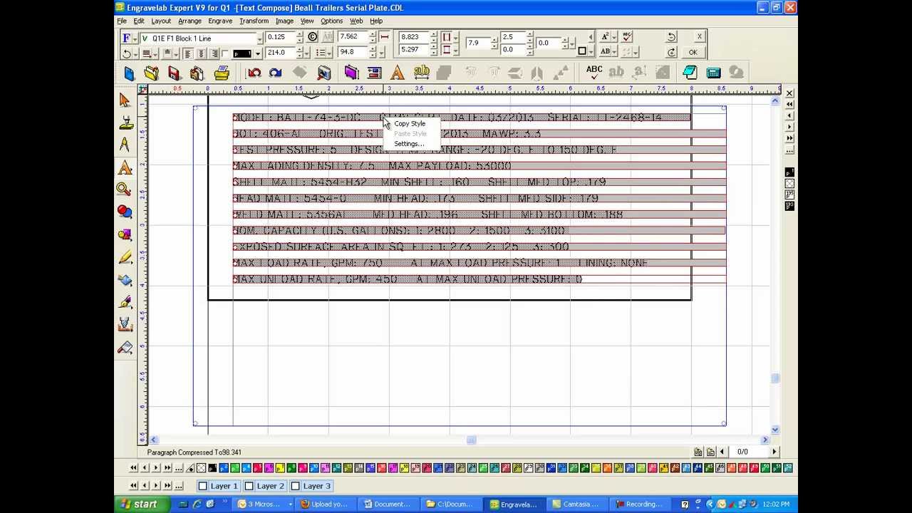 Paragraph Text Serial Tag Trailer EngraveLab Training