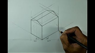 How To Draw a Isometric House - Beginners