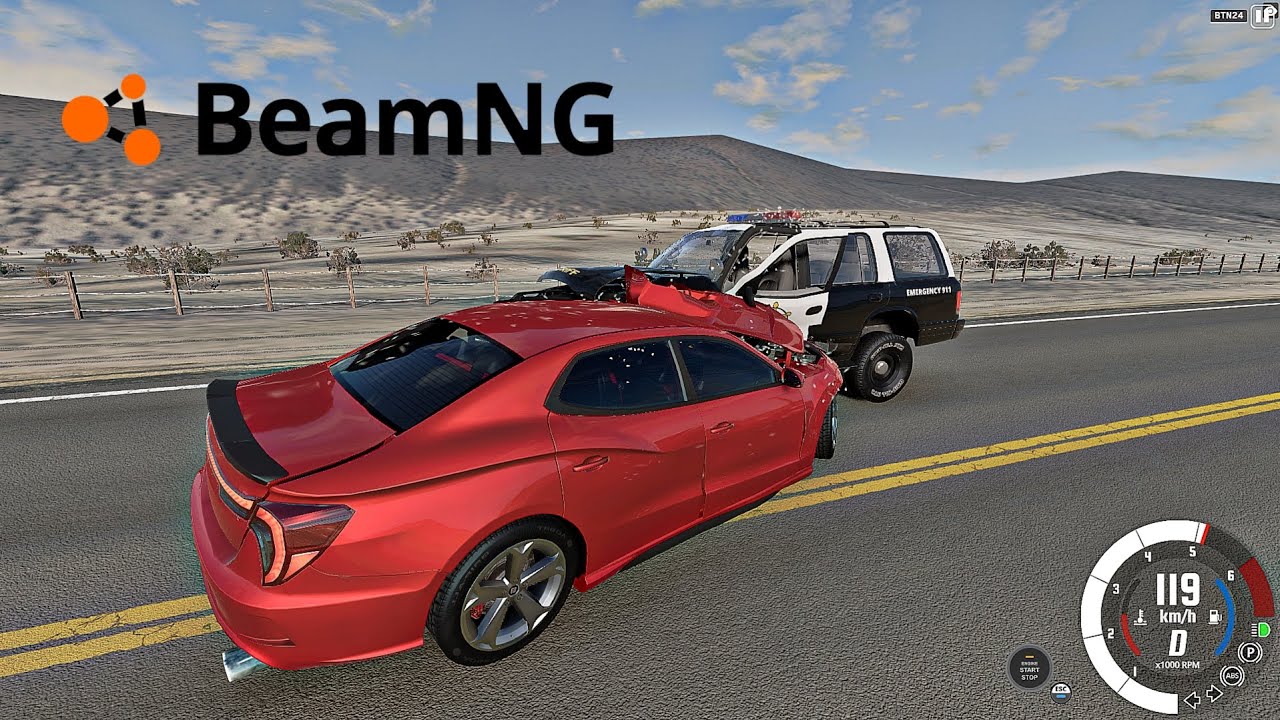 Impacto violento em alta velocidade!  BeamNG
