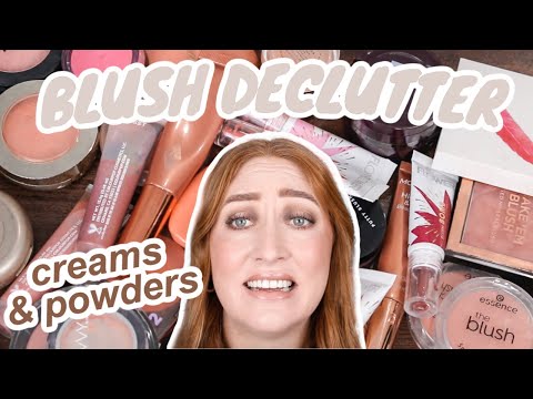 BLUSH DECLUTTER 🗑 I did better than I thought | Cream & Powder Blush Collection + Swatches Fair Skin