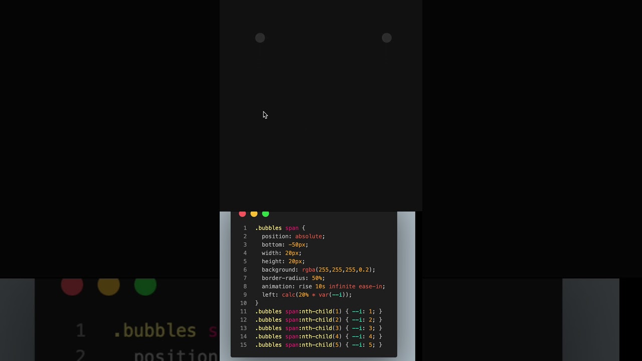 Floating bubbles bg 💫 Source code in bio N76 