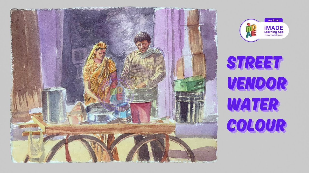 Indian Street Vendor watercolour