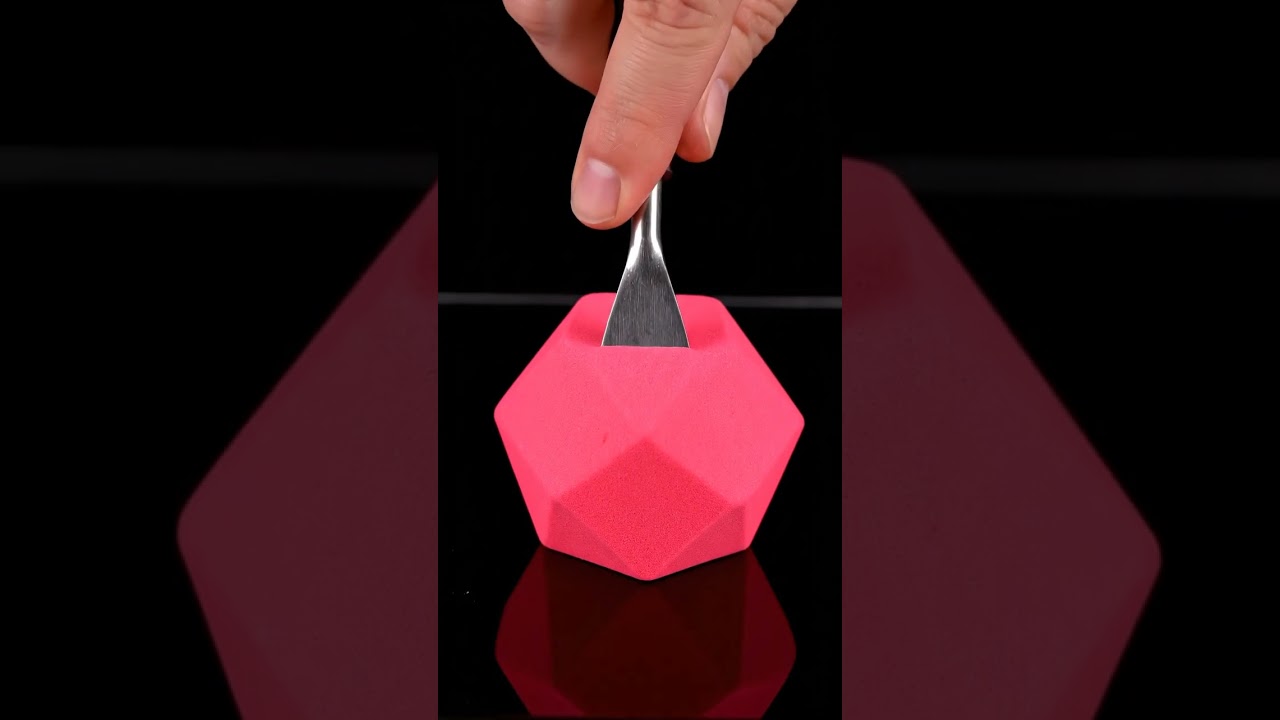 ASMR Neon Pink Kinetic Sand Dodecahedron Crumbling