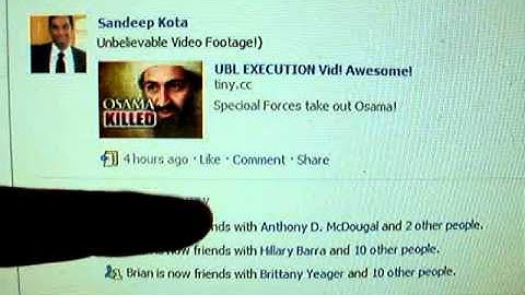 Osama execution facebook worm