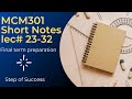MCM301 lecture 23 to 32 final term preparation#Step of Success