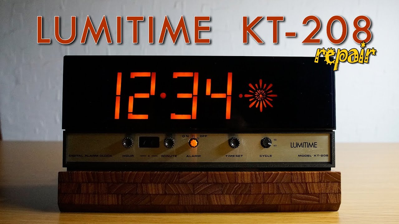 1978 루미타임 KT-208 티크 엔드그레인 플립시계(LUMITIME KT-208 Neon