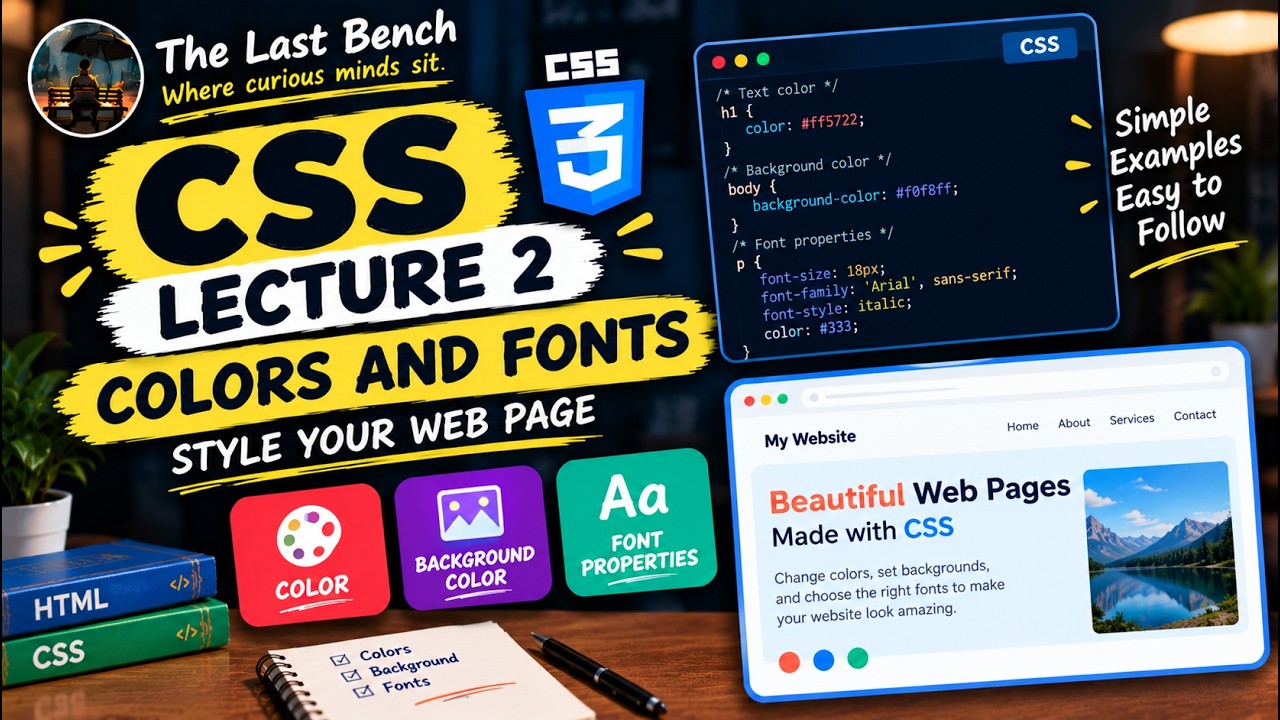 CSS Tutorial 2 | Colors, Background Color and Font Properties | - YouTube