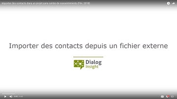 Importer des contacts dans un projet sans centre de consentements (Fév. 2018)
