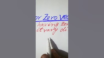 Null Or Zero Vector #physics