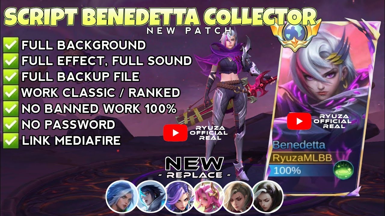 Script Skin Benedetta Collector - Death Oath No Password | Full Effect Voice | Patch Terbaru 