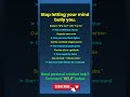 Stop letting your mind bully you. DAILY MIND THERAPY | Quick Mind Tips for a Better Day