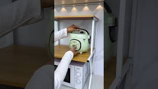 Microwave Storage Rack Hack 🔥 Space Saving Kitchen Idea #shorts