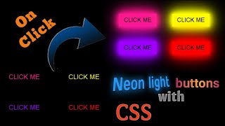 Neon light glowing effect buttons using HTML and CSS.