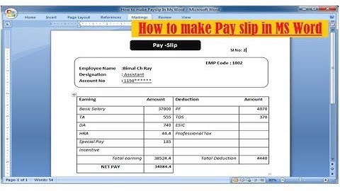 How to make Payslip in Word | using Mail merge & Excel