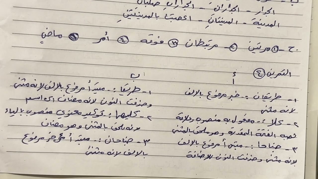 حل تمرينات المثنى والملحق به للصف ثاني متوسط ص ٥٦