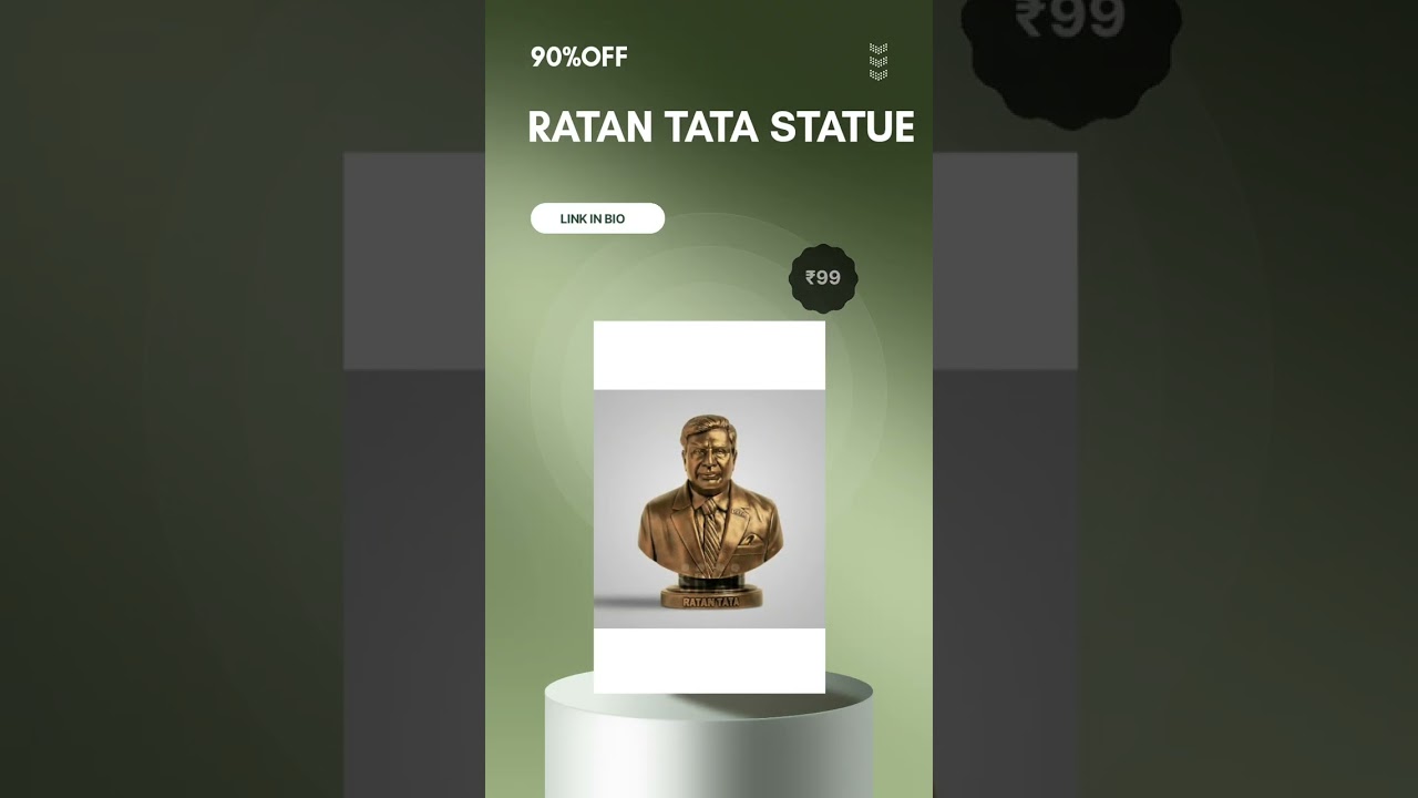 Ratan Tata Sculpture - 8 Inch Antique Bronze Finish - Handcrafted Iconic Leader Statue for Home