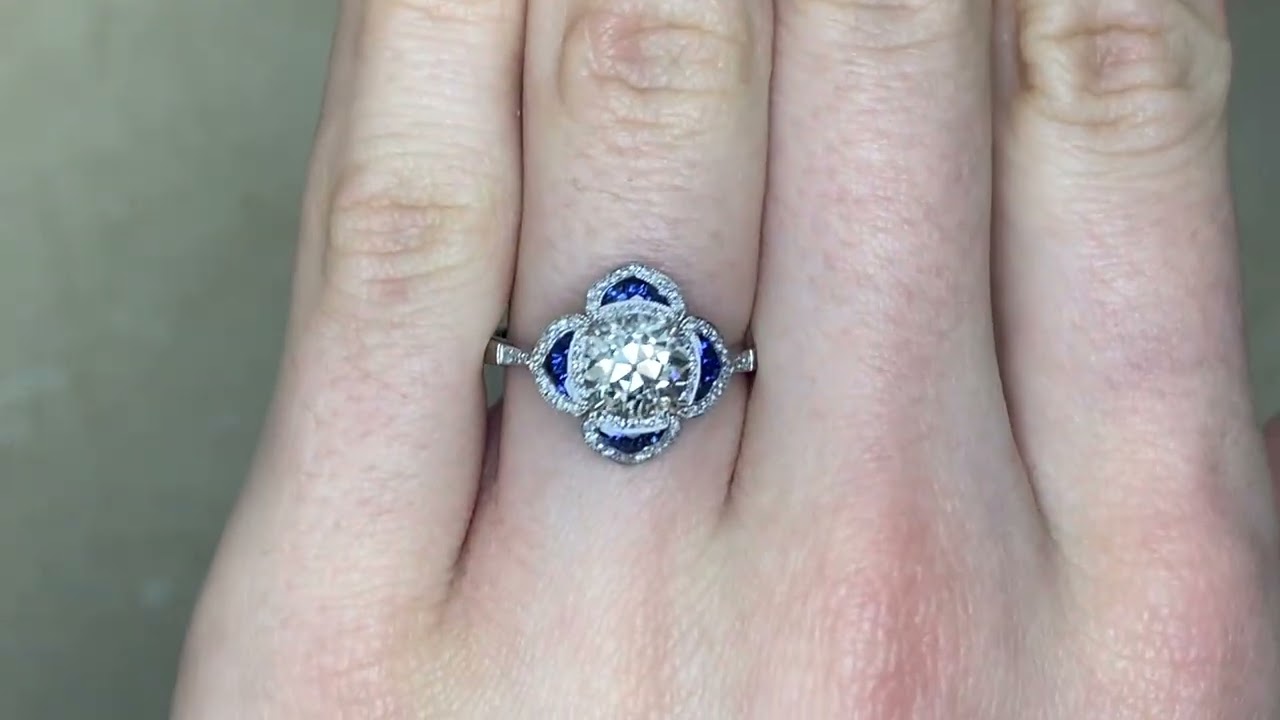 1.26ct Diamond Floral Sapphire and Diamond Bedec Ring - hand video
