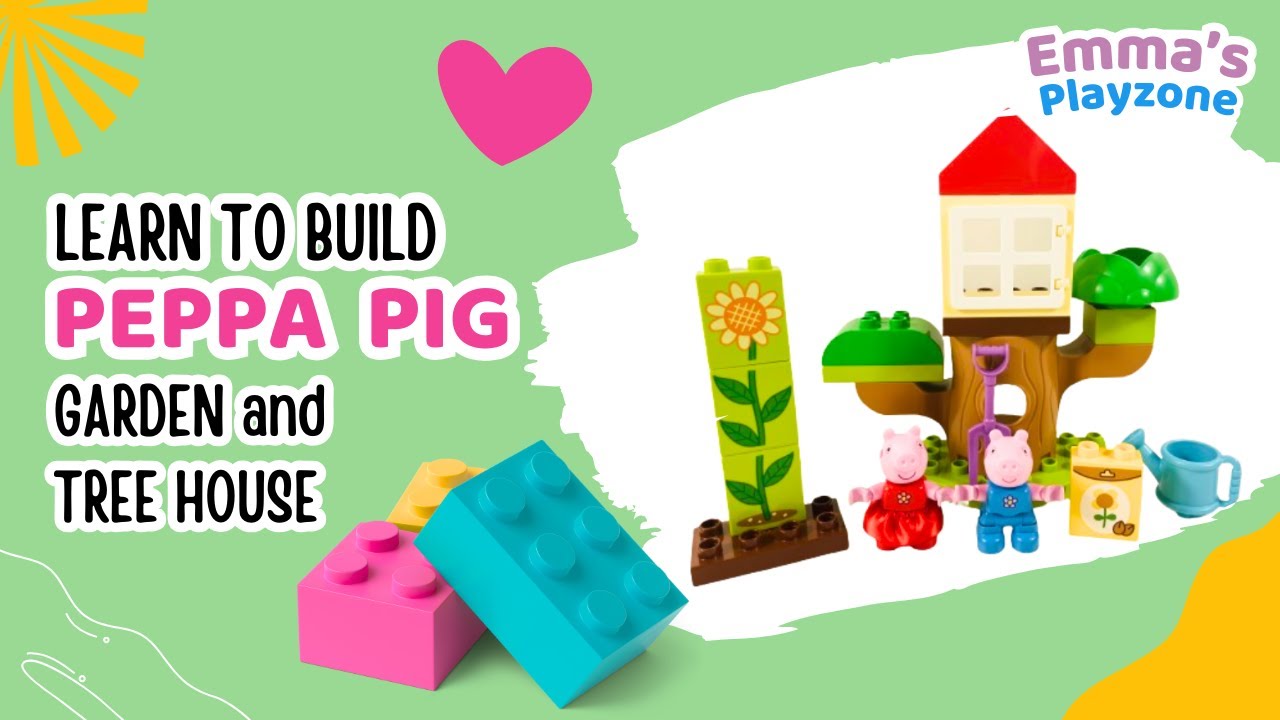 Learn to build Peppa Pig Garden and Tree House with DUPLO and watch Peppa and George grow a flower!