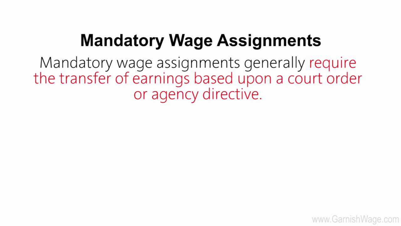 que significa wage assignment