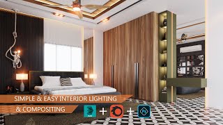 how to create Corona render lighting in 3ds max.  ✔ bedroom interior lighting in corona render