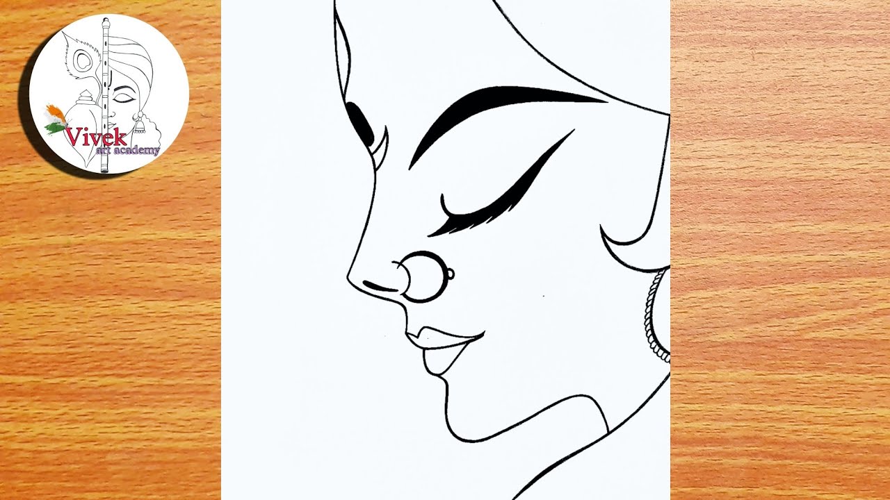 Durga Maa Drawing Easy and Beautiful | Easy Drawing | Goddess Durga Drawing