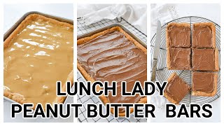 SMALL BATCH PEANUT BUTTER BARS  - Just like the lunch lady use to make at school.  Chewy and delish!