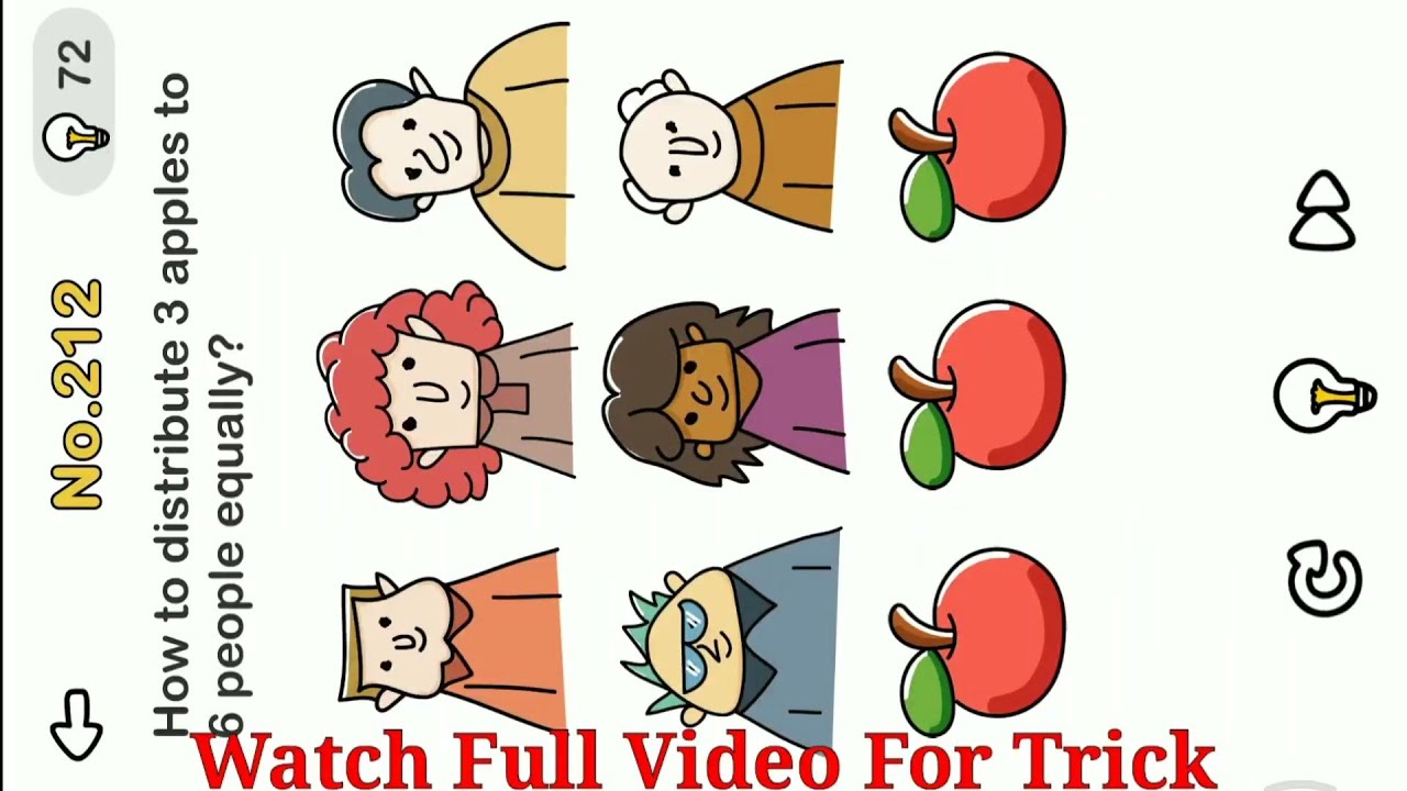 Brain Out Level 214 How To Distribute 3 Apples To 6 People Equally 