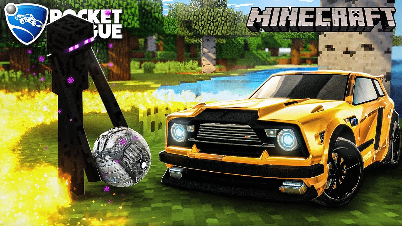 ROCKET LEAGUE VIROU MINECRAFT POR 1 DIA?? 😱 (rocket feat. mine, pokemon, mario kart e +)