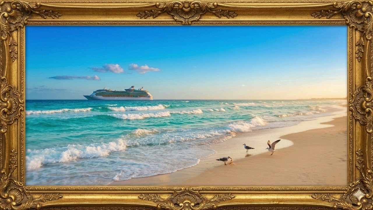 You deserve a cruise: The beach is waiting. TV Frame Art : Arte de TV Screensaver