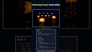Beautiful Glowing Flower Animation 🌺 | HTML CSS Animation