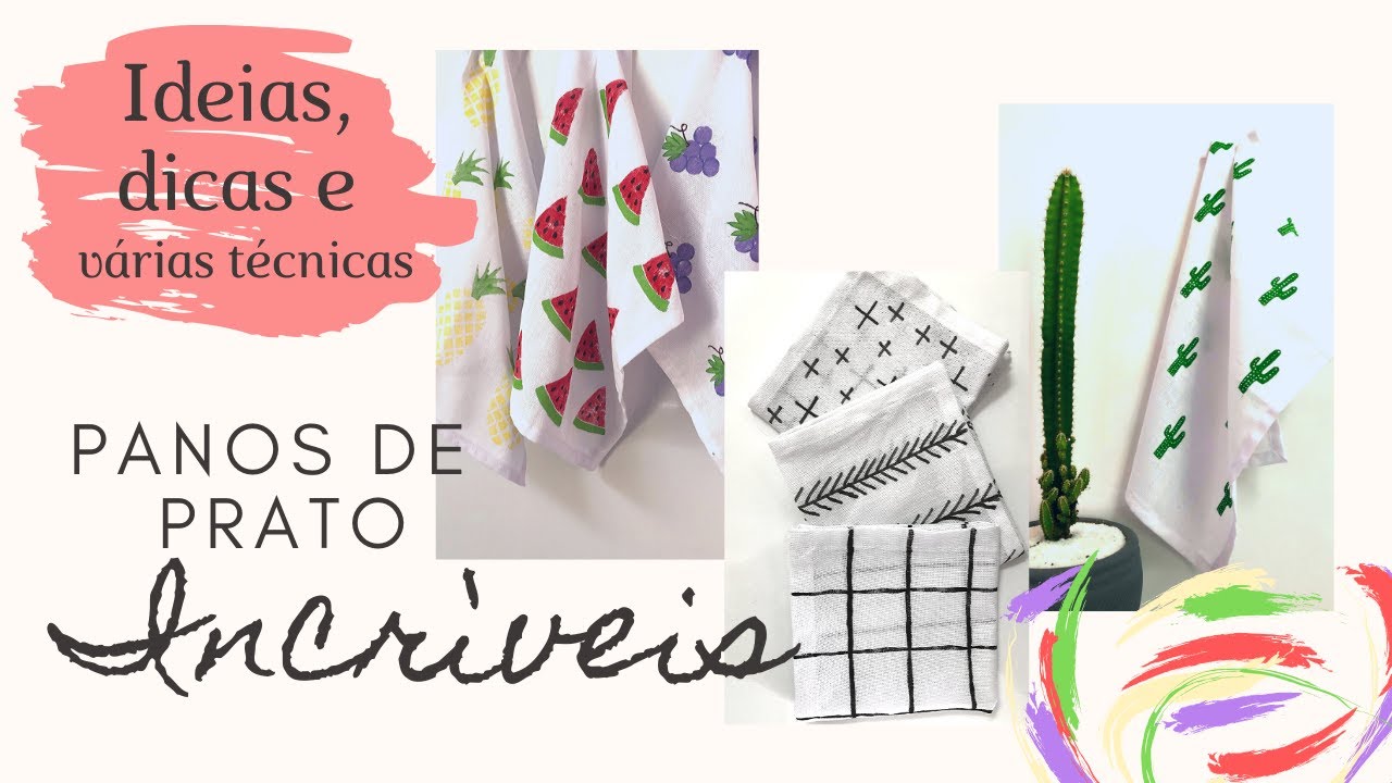IDEIAS muito FÁCEIS para PINTAR panos de prato - Eduardo Wizard