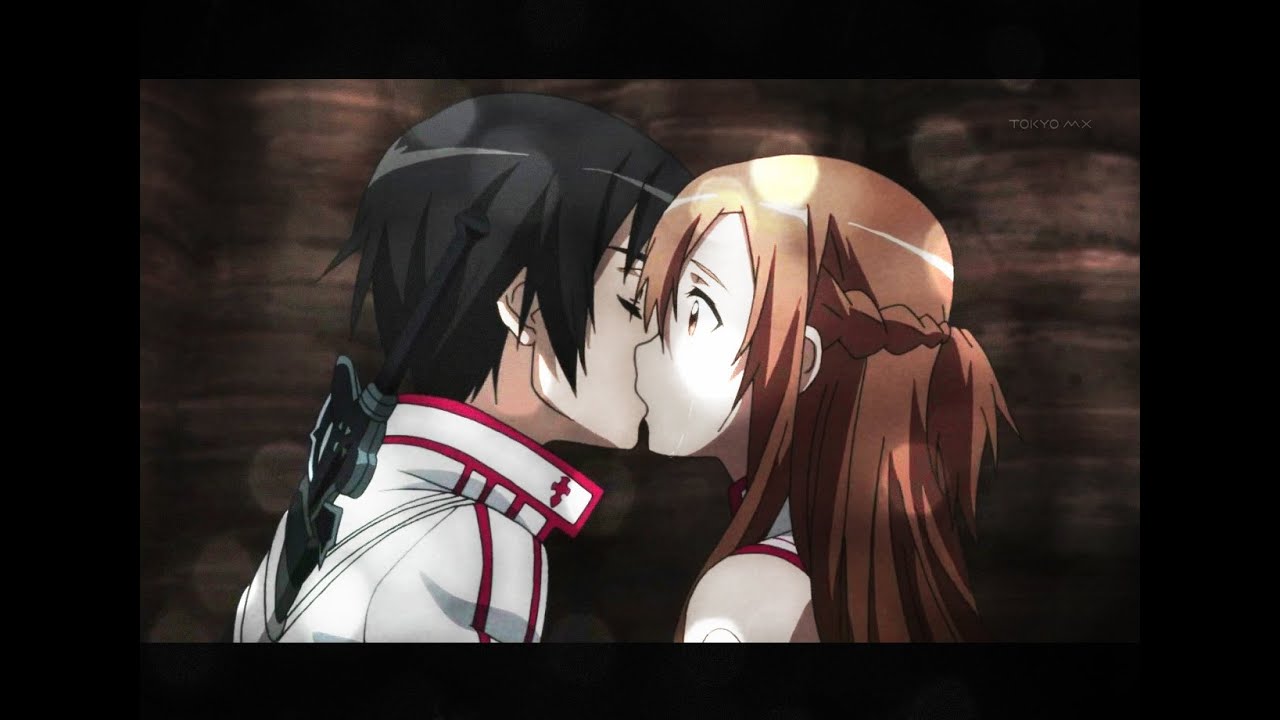 SAO ソ-ド ア-ト-オ ン ラ イ ン - Asuna x Kirito Kiss jap.fandub - YouTube.